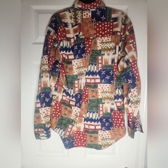 Vtg90s The Territory Ahead M 100% Cotton Abstract PrintPocket ButtonUpMen Shirt - Picture 7 of 11